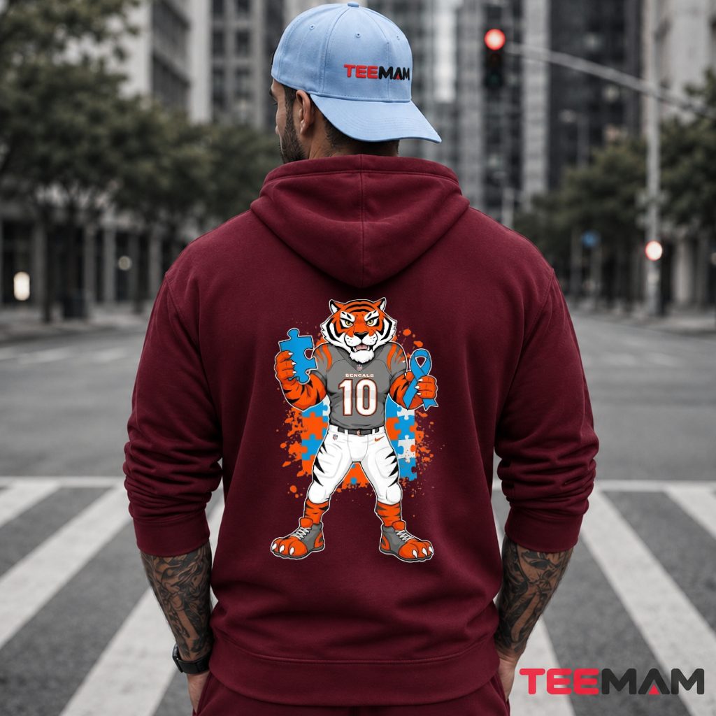 Cincinnati Bengals Tiger Autism Awareness Hoodie Cincinnati Bengals Tiger Autism Awareness Hoodie