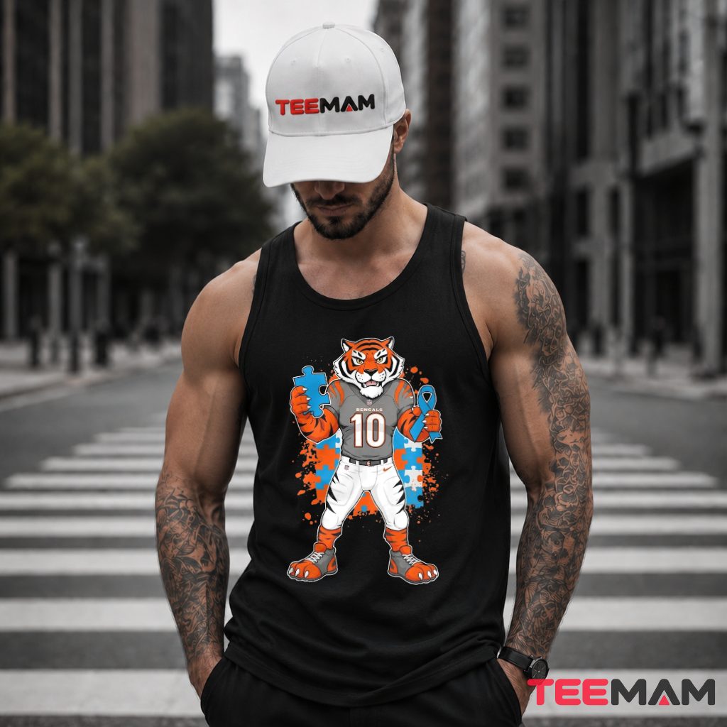 Cincinnati Bengals Tiger Autism Awareness Tank Top Cincinnati Bengals Tiger Autism Awareness Tank Top