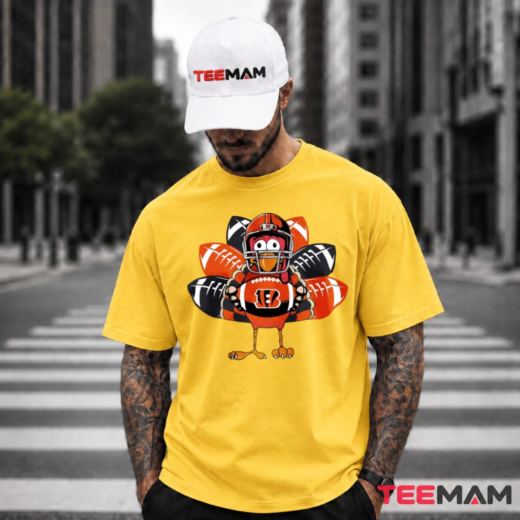 Cincinnati Bengals Turkey Football Thanksgiving T-Shirt