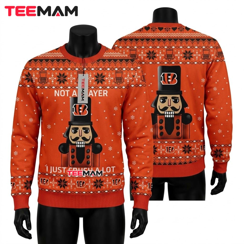 Cincinnati Bengals Ugly Sweater Christmas Nutcracker Not A Player Front