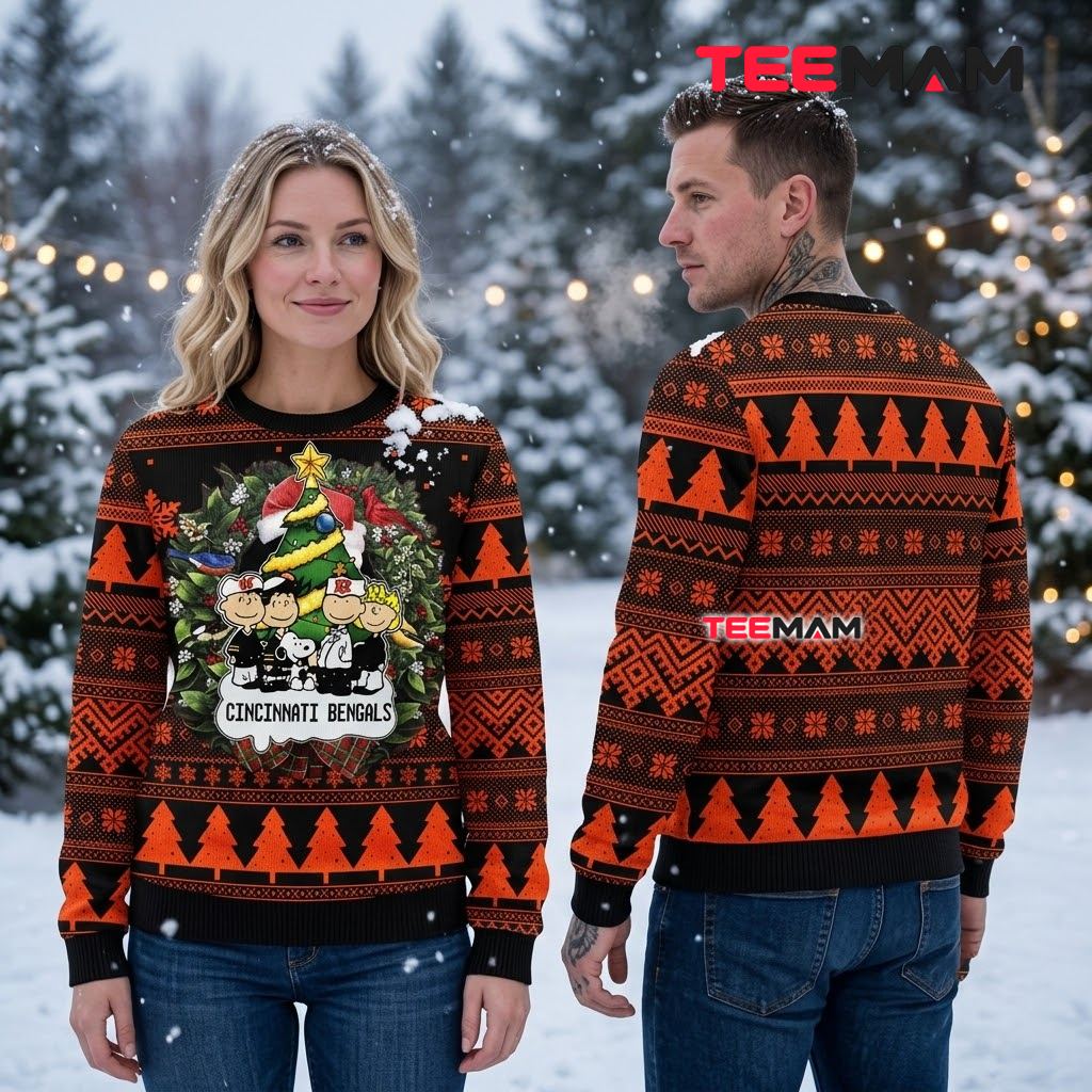 Cincinnati Bengals Ugly Sweater Christmas Snoopy Peanuts Wreath Back Cincinnati Bengals Ugly Sweater Christmas Snoopy Peanuts Wreath Back