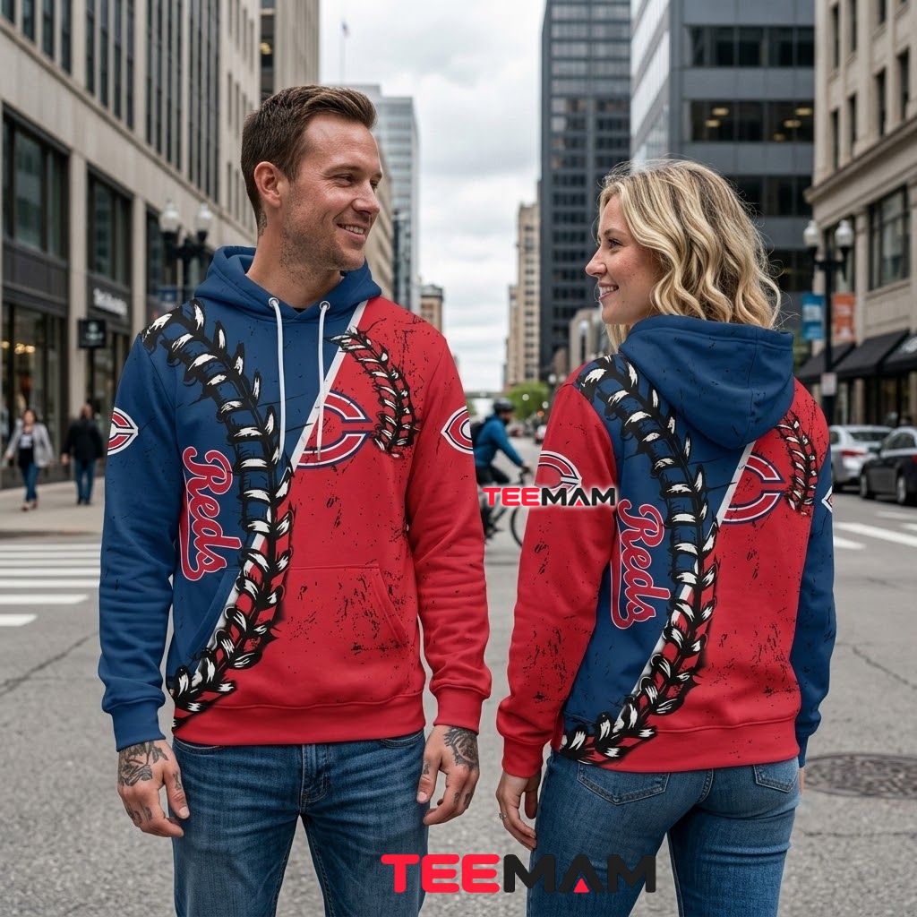 Cincinnati Reds All Over Print 3D Hoodie Baseball Stitch Split Back Cincinnati Reds All Over Print 3D Hoodie Baseball Stitch Split Back