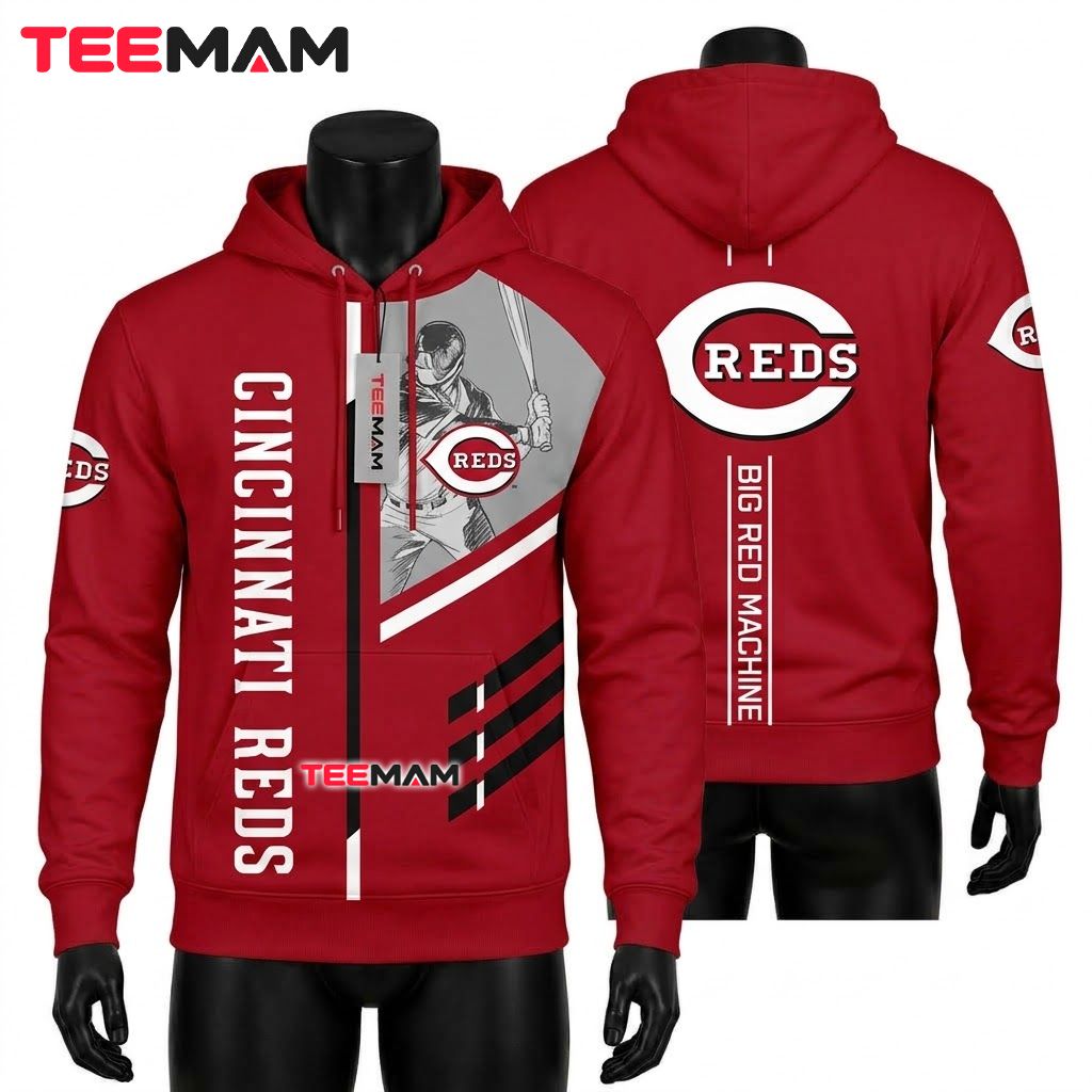 Cincinnati Reds All Over Print 3D Hoodie Big Red Machine Player Photo Front