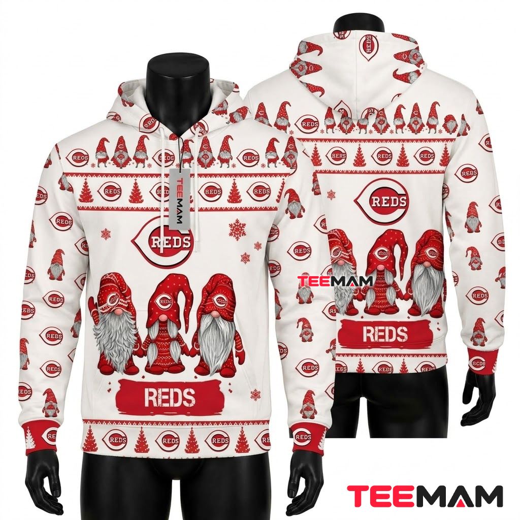 Cincinnati Reds All Over Print 3D Hoodie Mickey Mouse Pointing