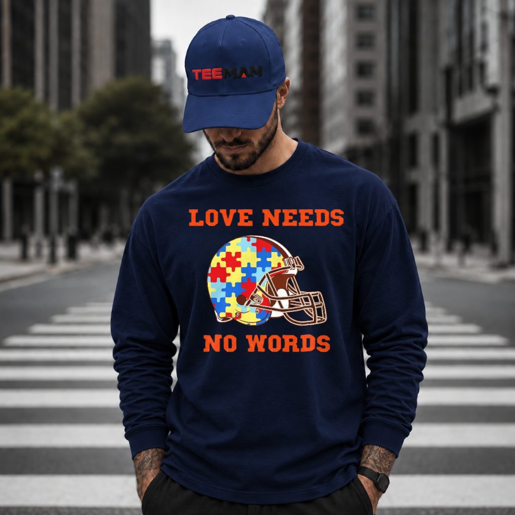 Cleveland Browns Autism Puzzle Helmet Long Sleeve Cleveland Browns Autism Puzzle Helmet Long Sleeve