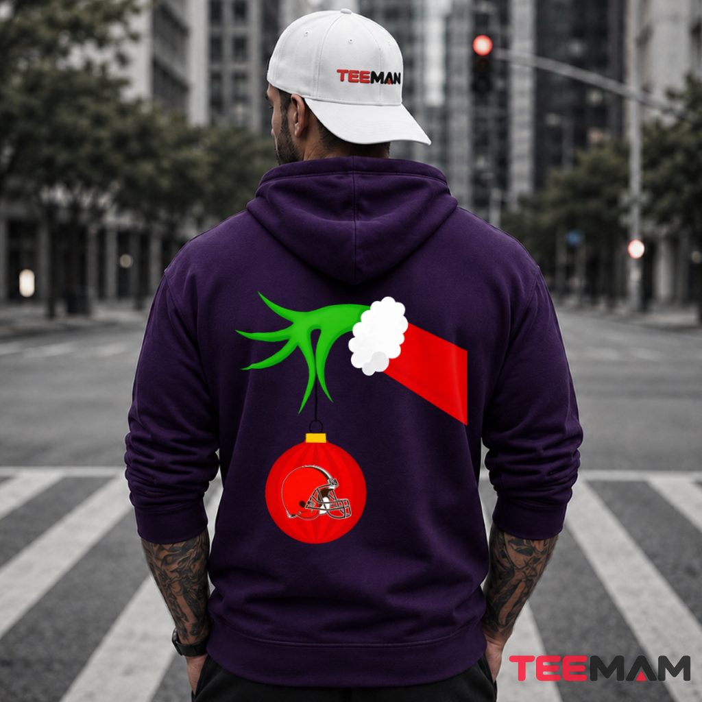 Cleveland Browns Grinch Hand Ornament Hoodie Cleveland Browns Grinch Hand Ornament Hoodie