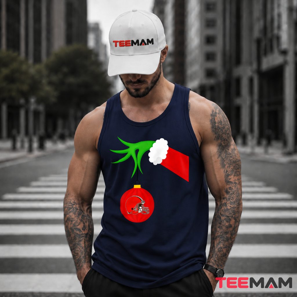 Cleveland Browns Grinch Hand Ornament Tank Top Cleveland Browns Grinch Hand Ornament Tank Top
