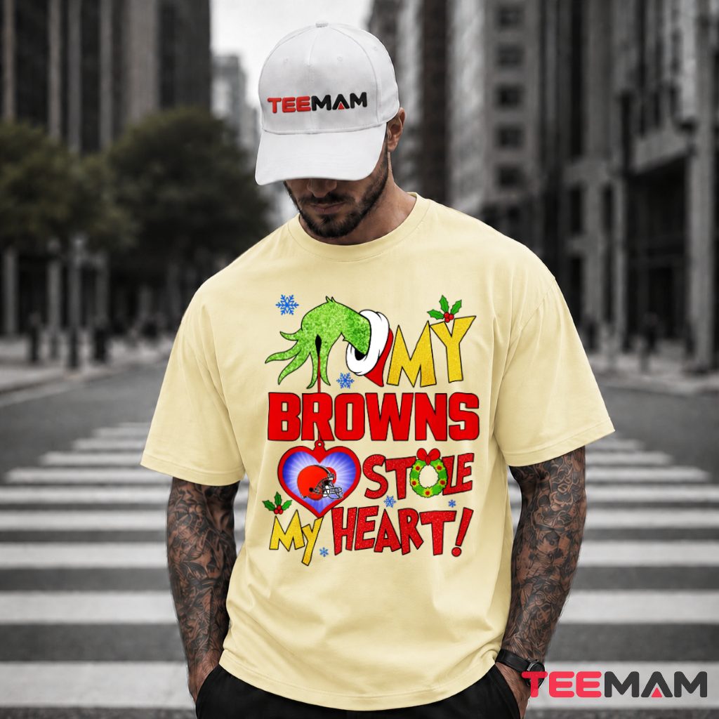 Cleveland Browns Grinch Stole My Heart T-Shirt