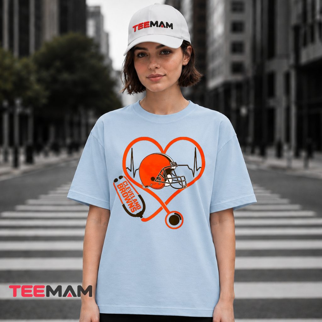 Cleveland Browns Nurse Heartbeat Helmet T-Shirt