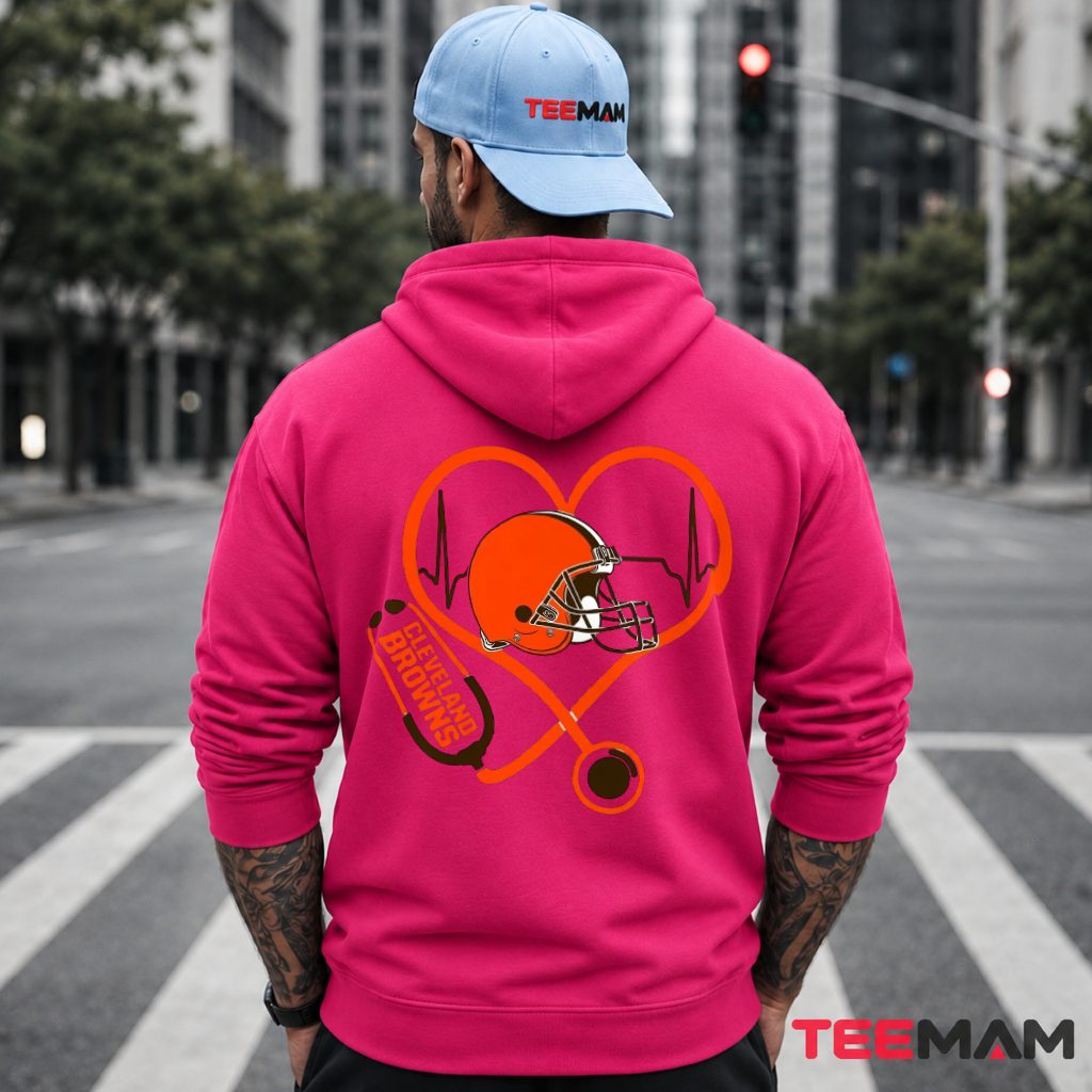 Cleveland Browns Nurse Heartbeat Helmet Hoodie Cleveland Browns Nurse Heartbeat Helmet Hoodie
