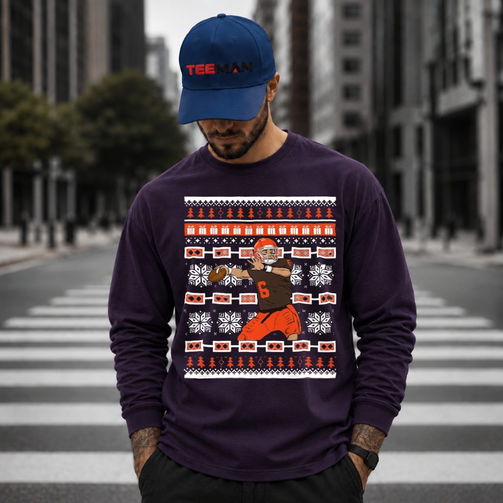 Cleveland Browns Quarterback Ugly Pattern Long Sleeve Cleveland Browns Quarterback Ugly Pattern Long Sleeve
