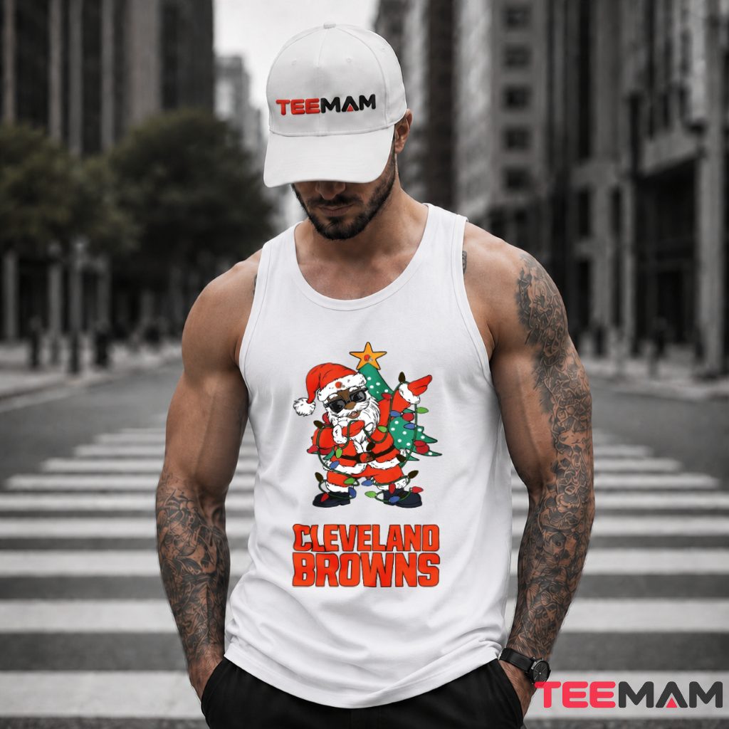 Cleveland Browns Santa Christmas Lights Tank Top Cleveland Browns Santa Christmas Lights Tank Top
