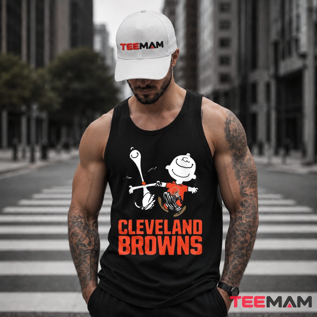 Cleveland Browns Snoopy Charlie Brown Dancing Tank Top Cleveland Browns Snoopy Charlie Brown Dancing Tank Top