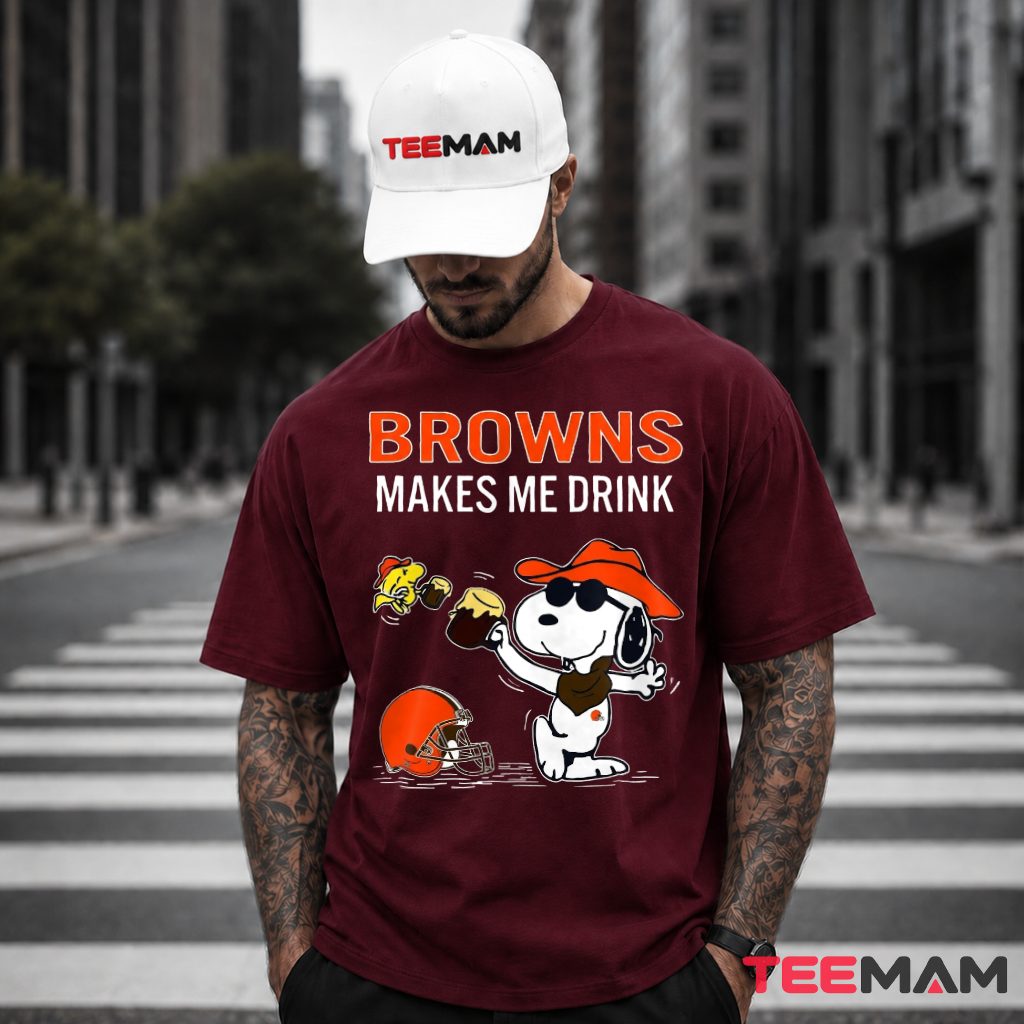 Cleveland Browns Snoopy Drinking Buddy T-Shirt