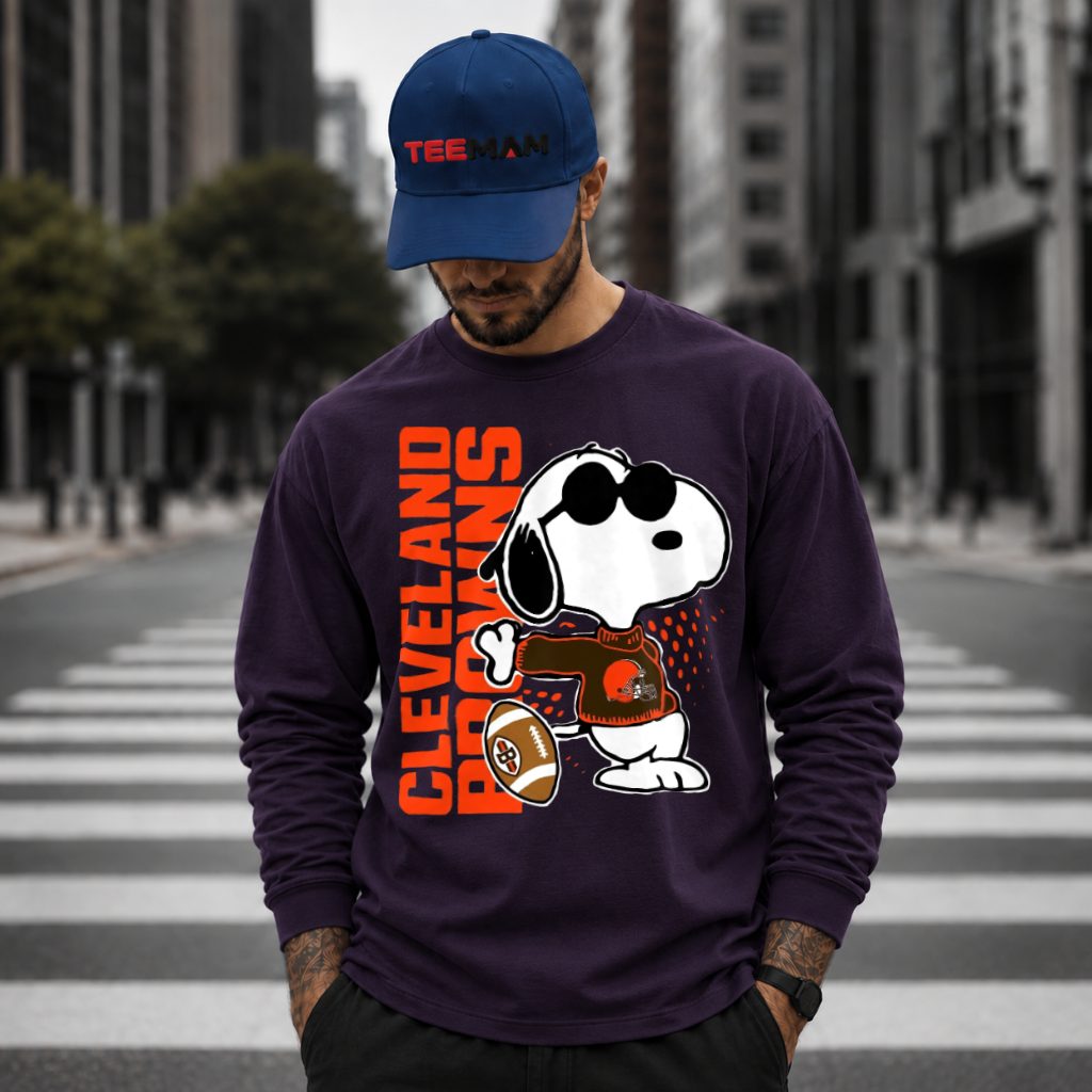 Cleveland Browns Snoopy Sunglasses Football Long Sleeve Cleveland Browns Snoopy Sunglasses Football Long Sleeve