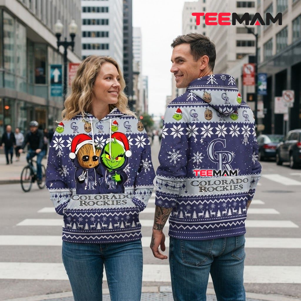 Colorado Rockies 3D Hoodie Baby Groot Grinch Christmas Back Colorado Rockies 3D Hoodie Baby Groot Grinch Christmas Back