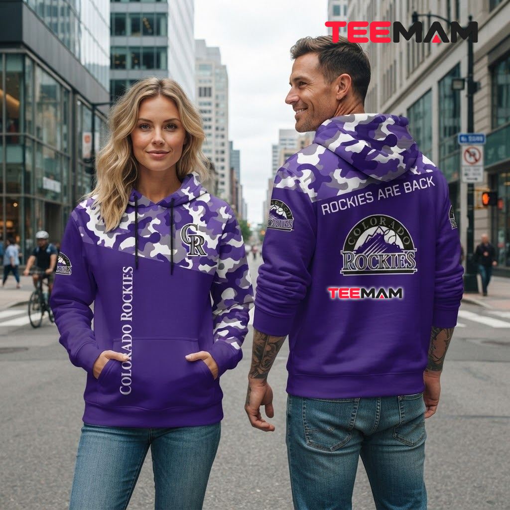Colorado Rockies 3D Hoodie Purple Camo Rockies Are Back Back Colorado Rockies 3D Hoodie Purple Camo Rockies Are Back Back