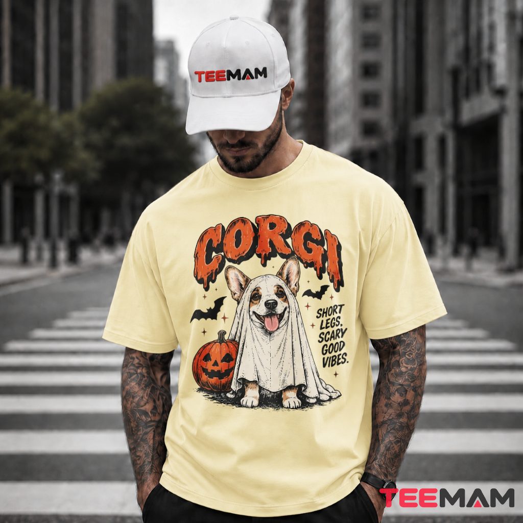 Corgi Ghost Short Legs Halloween T-Shirt