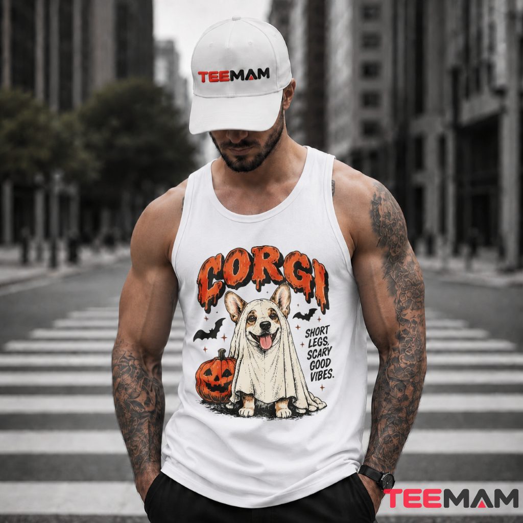 Corgi Ghost Short Legs Halloween Tank Top Corgi Ghost Short Legs Halloween Tank Top