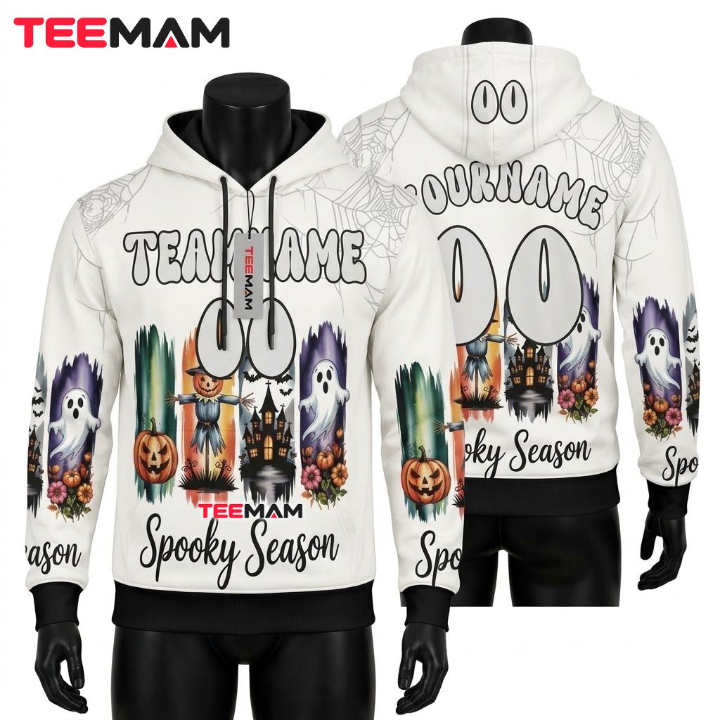 Custom Name Black Cat Witch Halloween 3D Hoodie