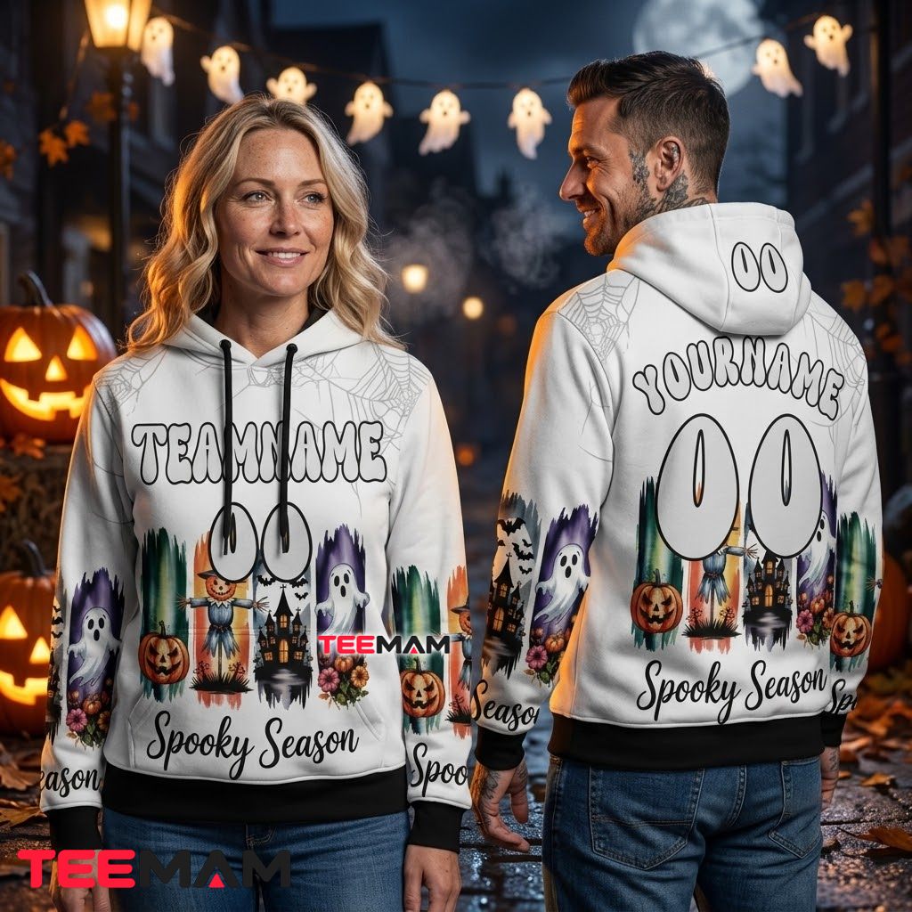 Custom Name Spooky Season Halloween 3D Hoodie Back Custom Name Spooky Season Halloween 3D Hoodie Back