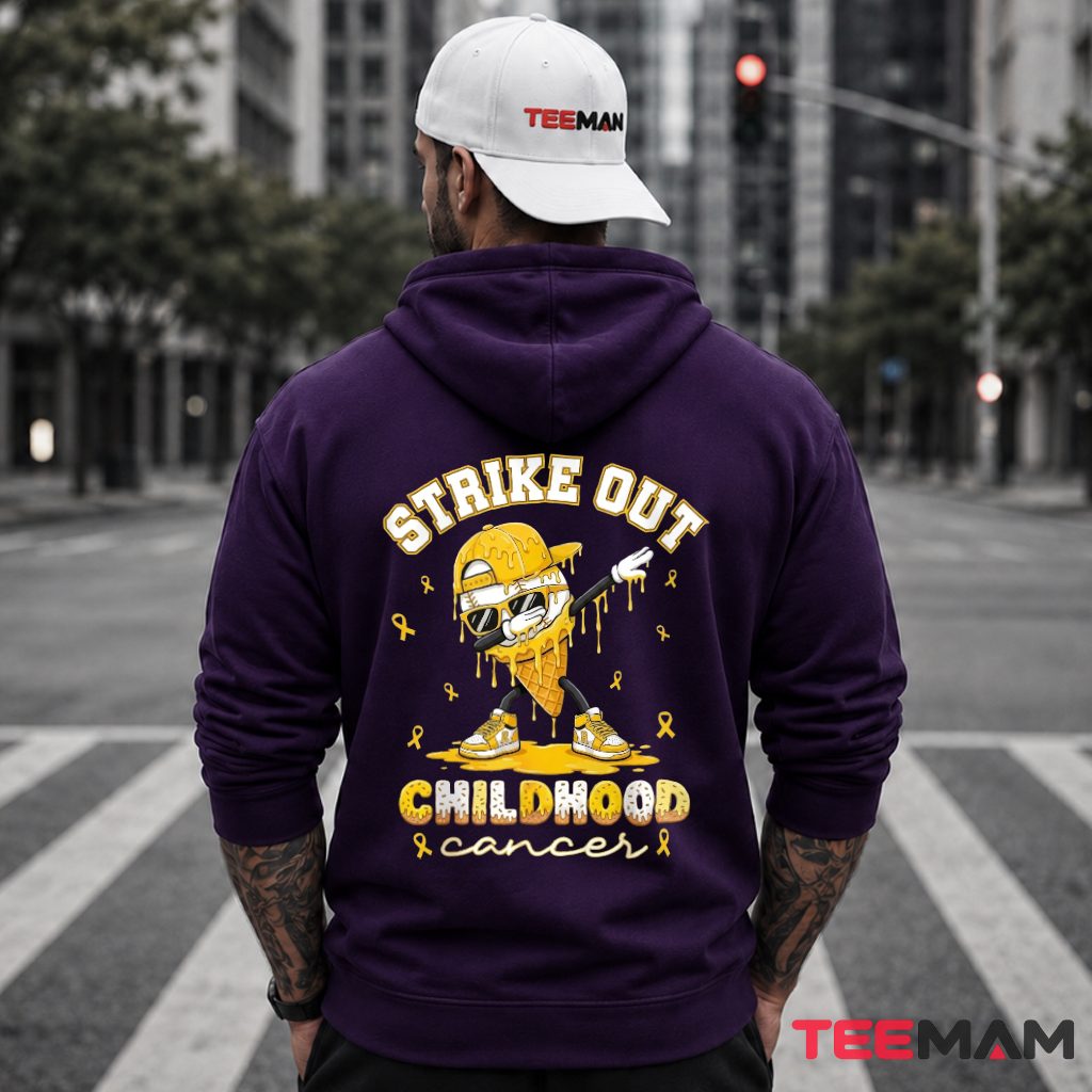 Dabbing Baseball Helmet Strike Out Childhood Cancer Hoodie Dabbing Baseball Helmet Strike Out Childhood Cancer Hoodie