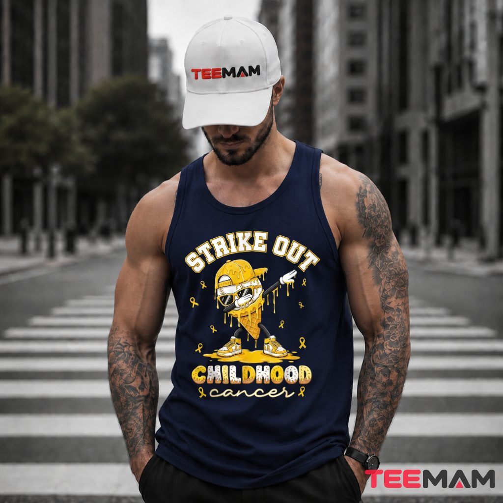Dabbing Baseball Helmet Strike Out Childhood Cancer Tank Top Dabbing Baseball Helmet Strike Out Childhood Cancer Tank Top