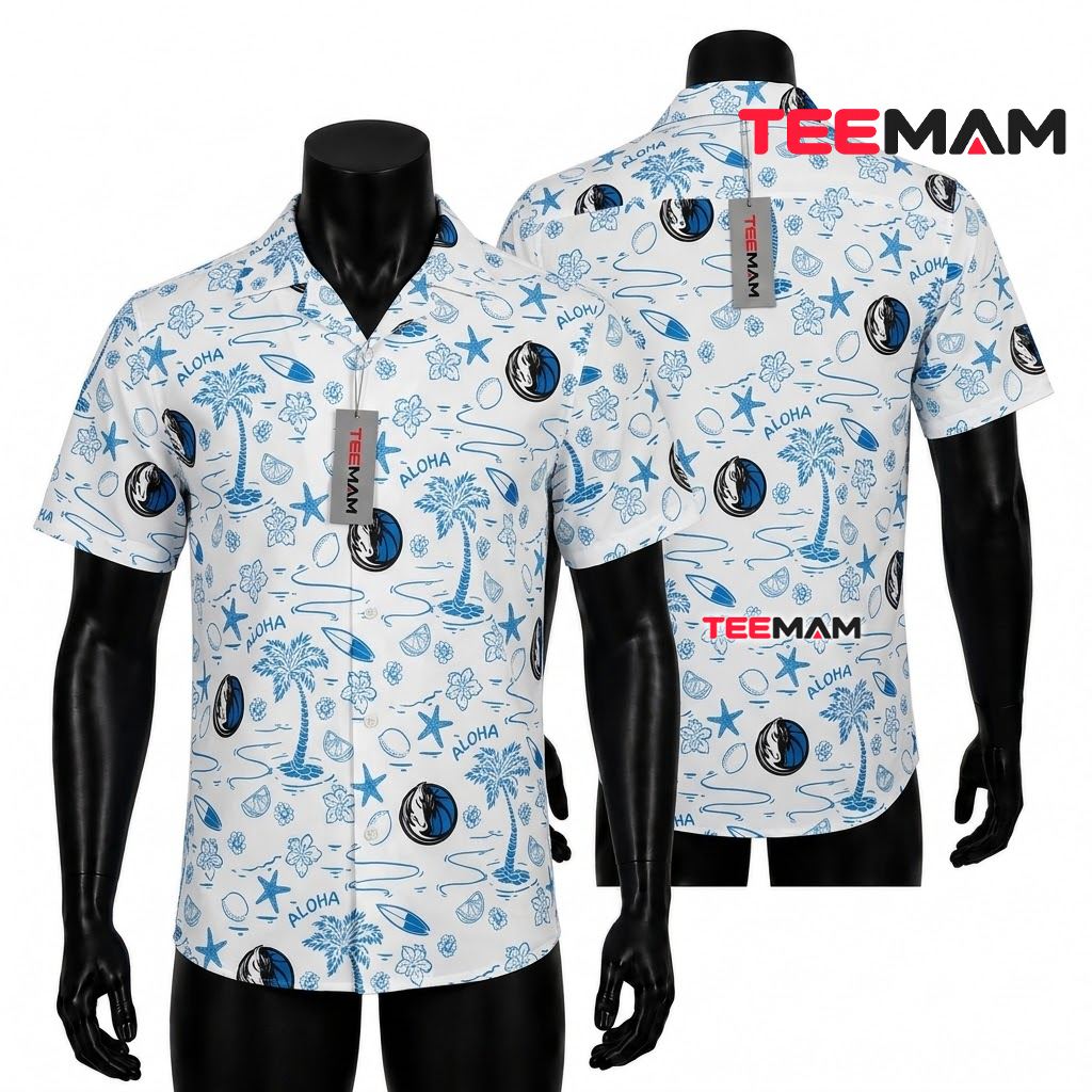 Dallas Mavericks Tropical Shirt Aloha Palm Tree Starfish Front