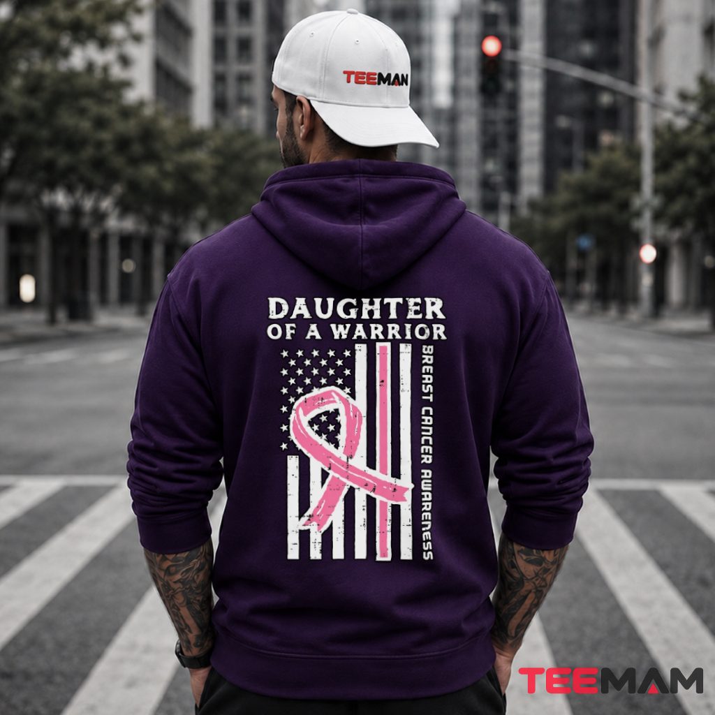 Daughter Of A Warrior American Flag Ribbon Hoodie Daughter Of A Warrior American Flag Ribbon Hoodie