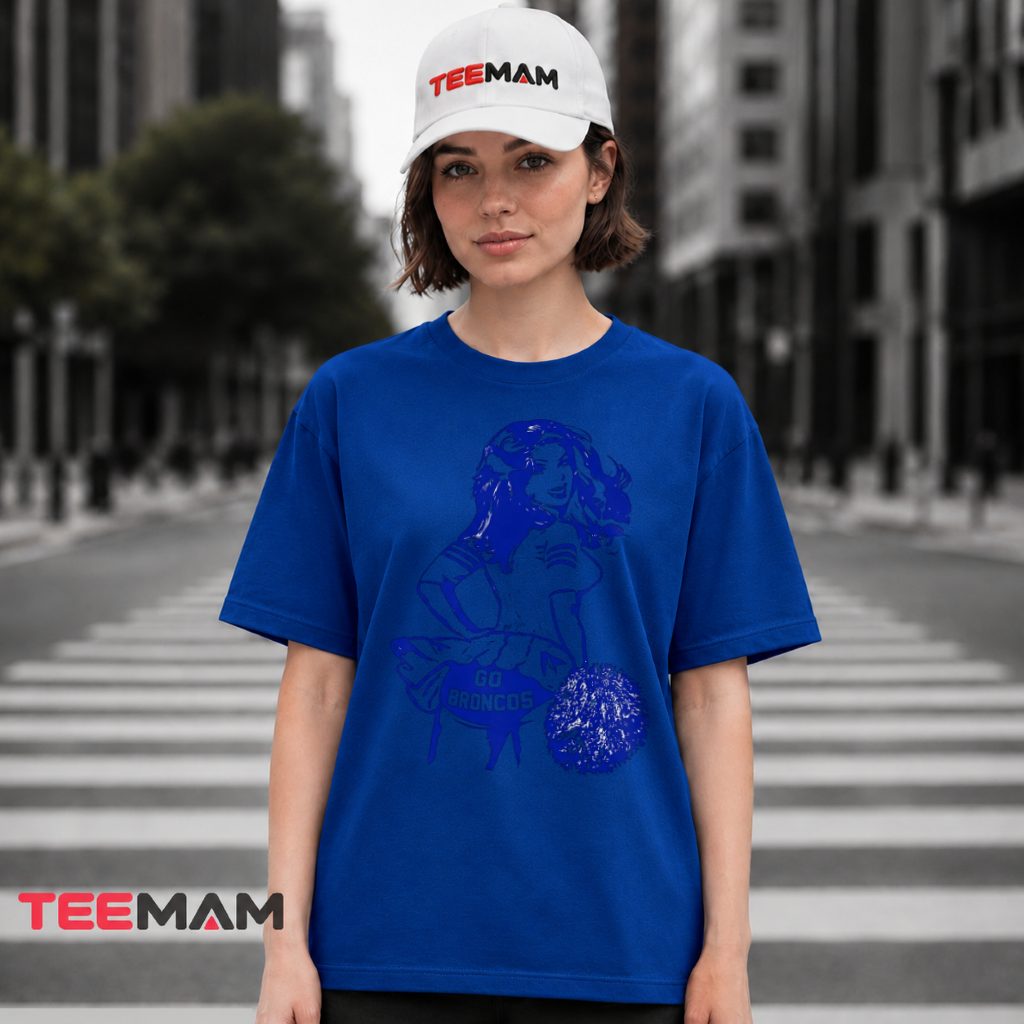 Denver Broncos Cheerleader Pom Pom T-Shirt
