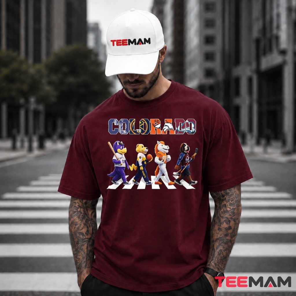 Denver Broncos Colorado Mascots Crosswalk T-Shirt