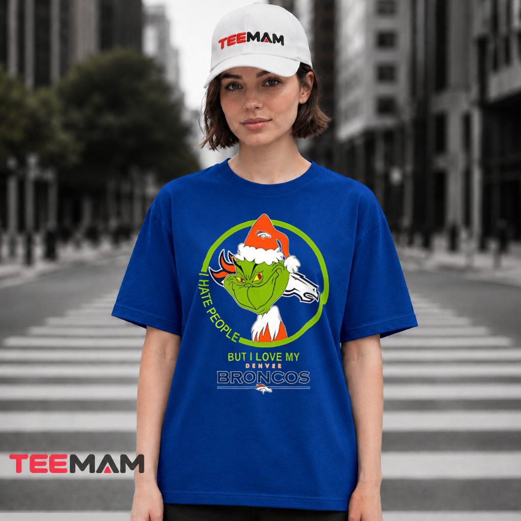 Denver Broncos Grinch I Hate People T-Shirt