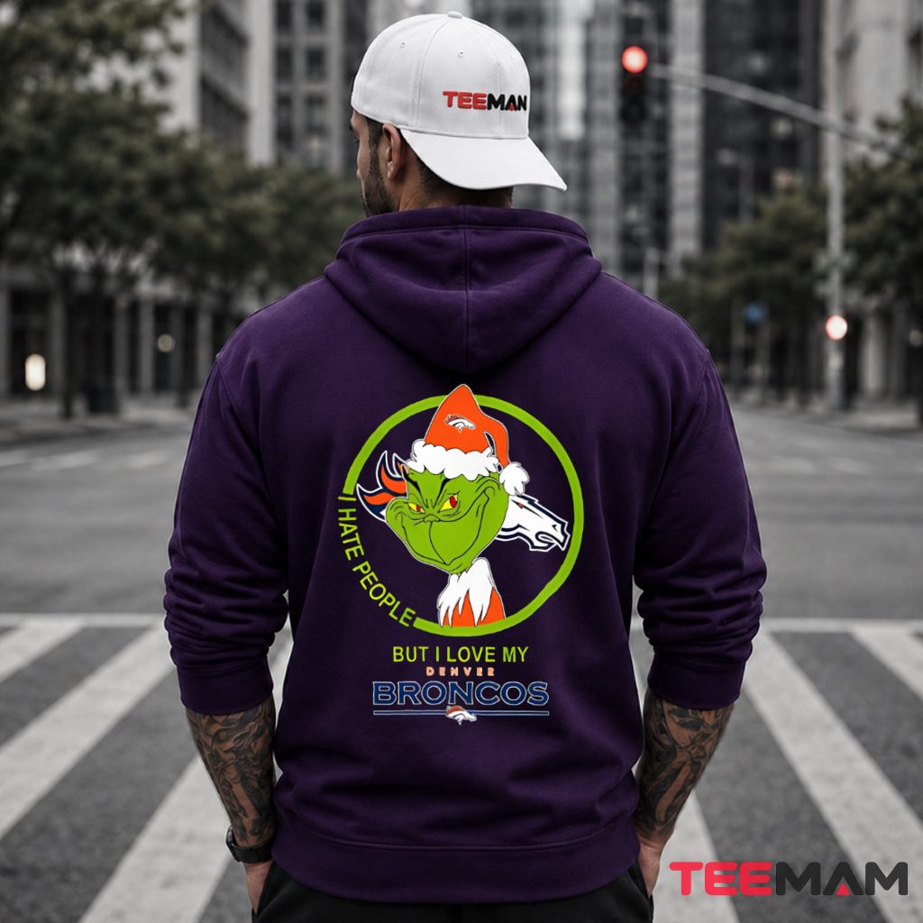 Denver Broncos Grinch I Hate People Hoodie Denver Broncos Grinch I Hate People Hoodie