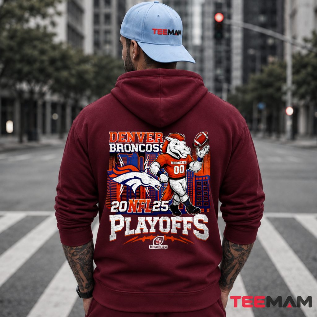 Denver Broncos Mascot Playoffs 2025 Hoodie Denver Broncos Mascot Playoffs 2025 Hoodie