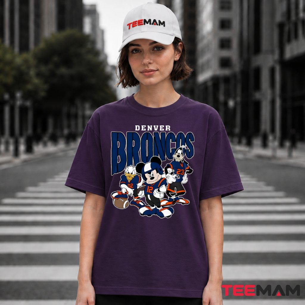 Denver Broncos Mickey Donald Goofy Trio T-Shirt