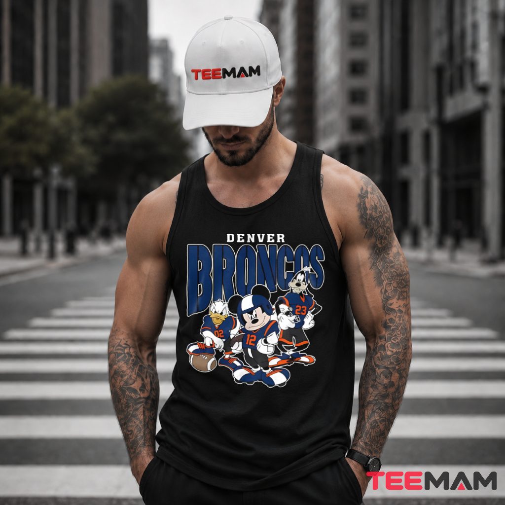 Denver Broncos Mickey Donald Goofy Trio Tank Top Denver Broncos Mickey Donald Goofy Trio Tank Top