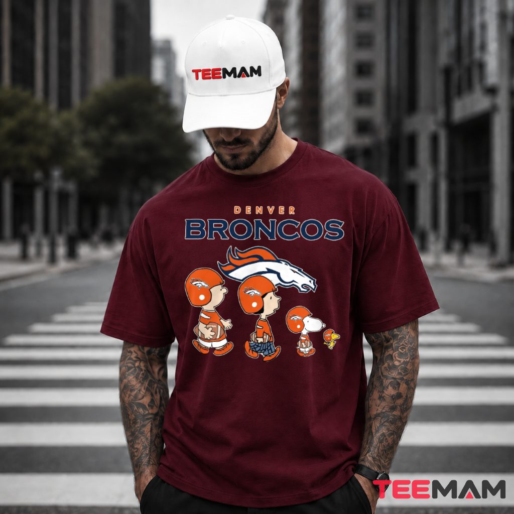 Denver Broncos Peanuts Abbey Road T-Shirt