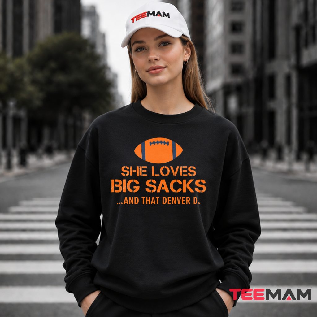 Denver Broncos She Loves Big Sacks Long Sleeve Denver Broncos She Loves Big Sacks Long Sleeve