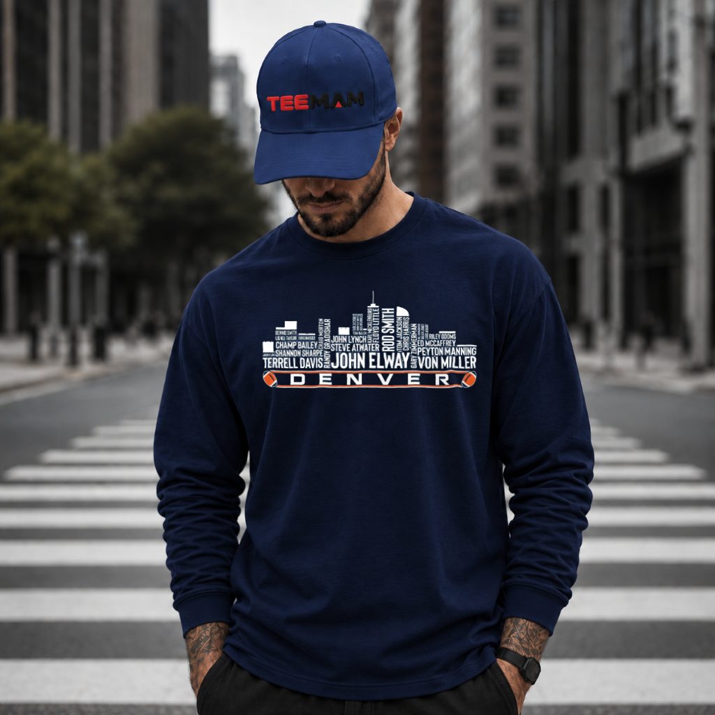Denver Broncos Skyline Legends Names Long Sleeve Denver Broncos Skyline Legends Names Long Sleeve