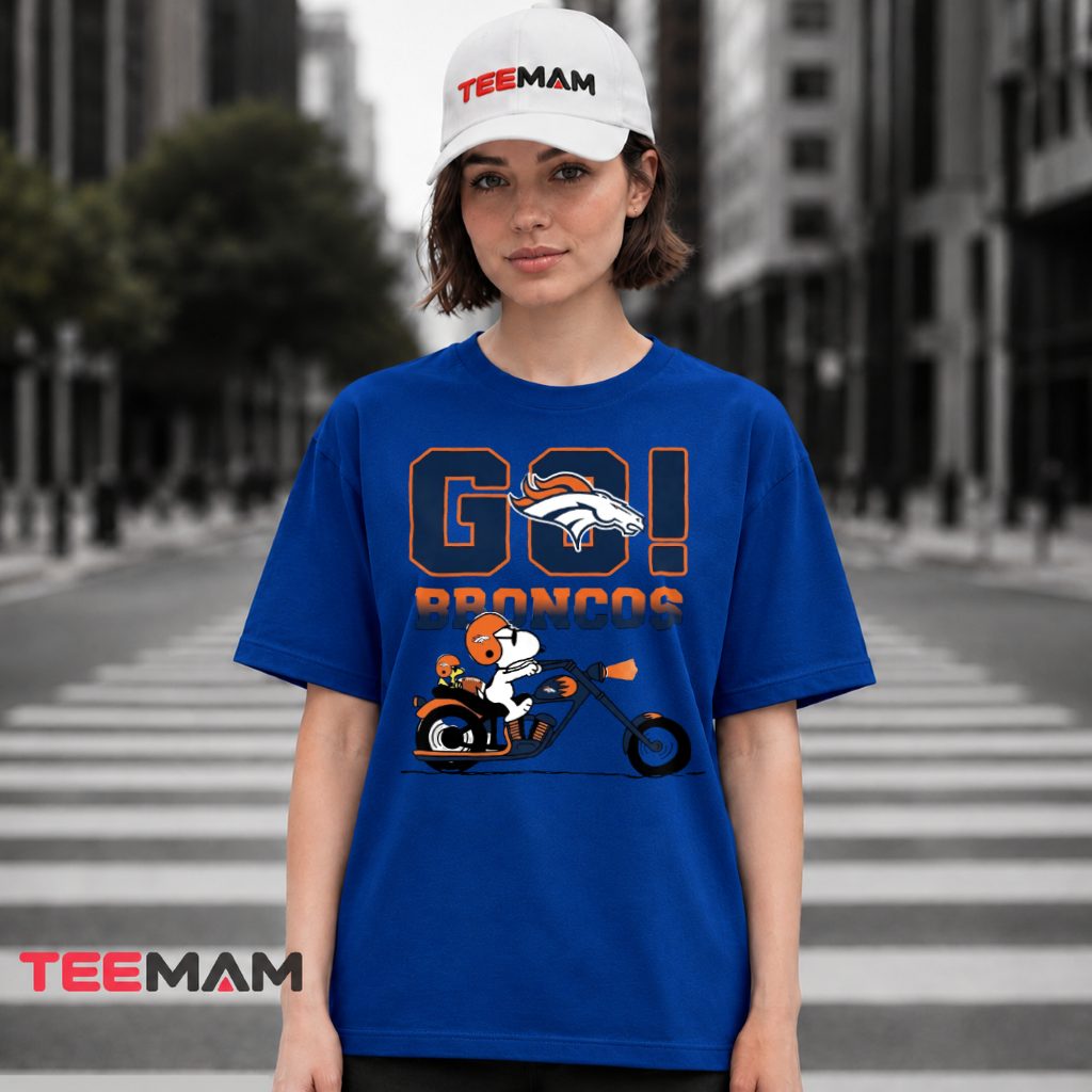 Denver Broncos Snoopy Motorcycle Ride T-Shirt
