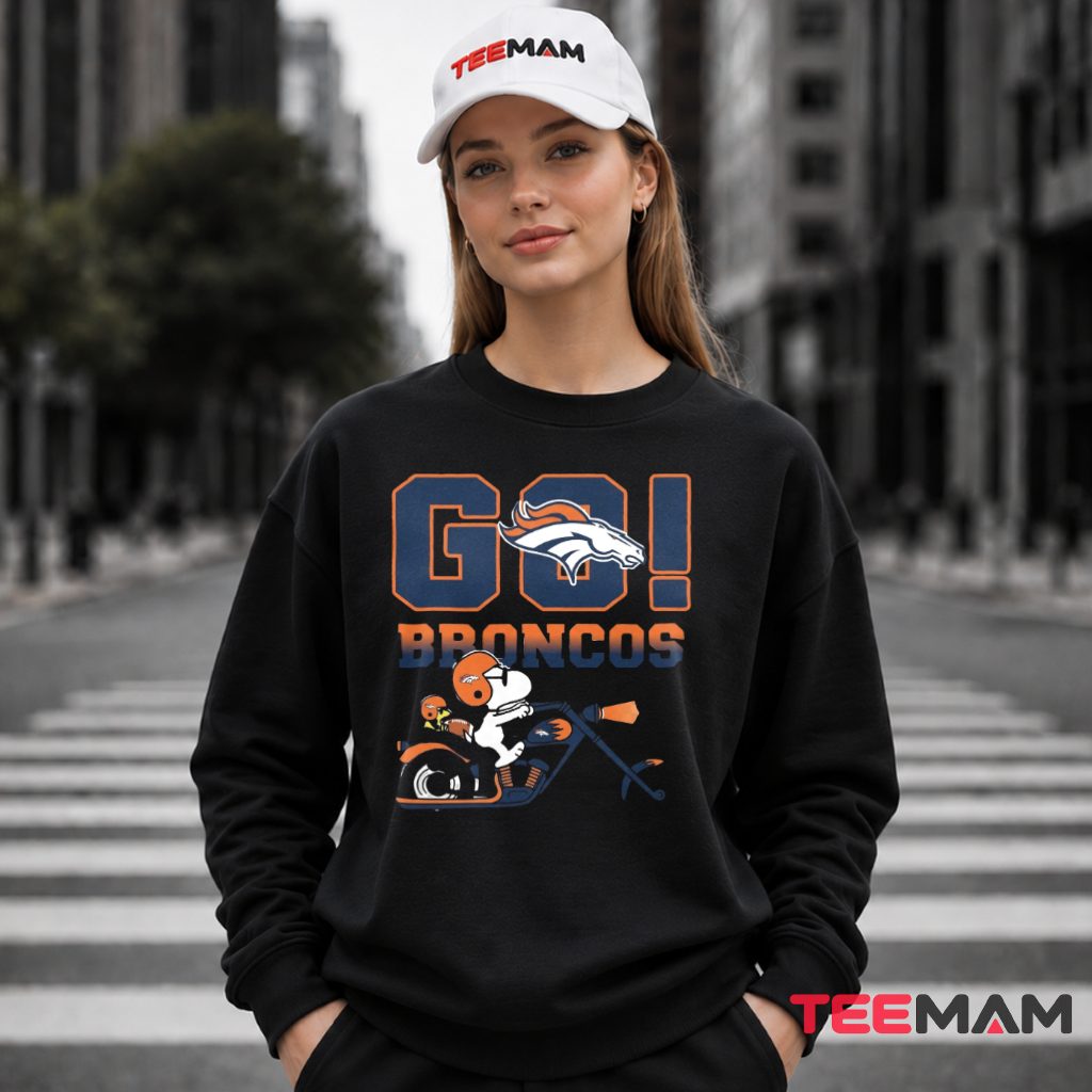 Denver Broncos Snoopy Motorcycle Ride Long Sleeve Denver Broncos Snoopy Motorcycle Ride Long Sleeve