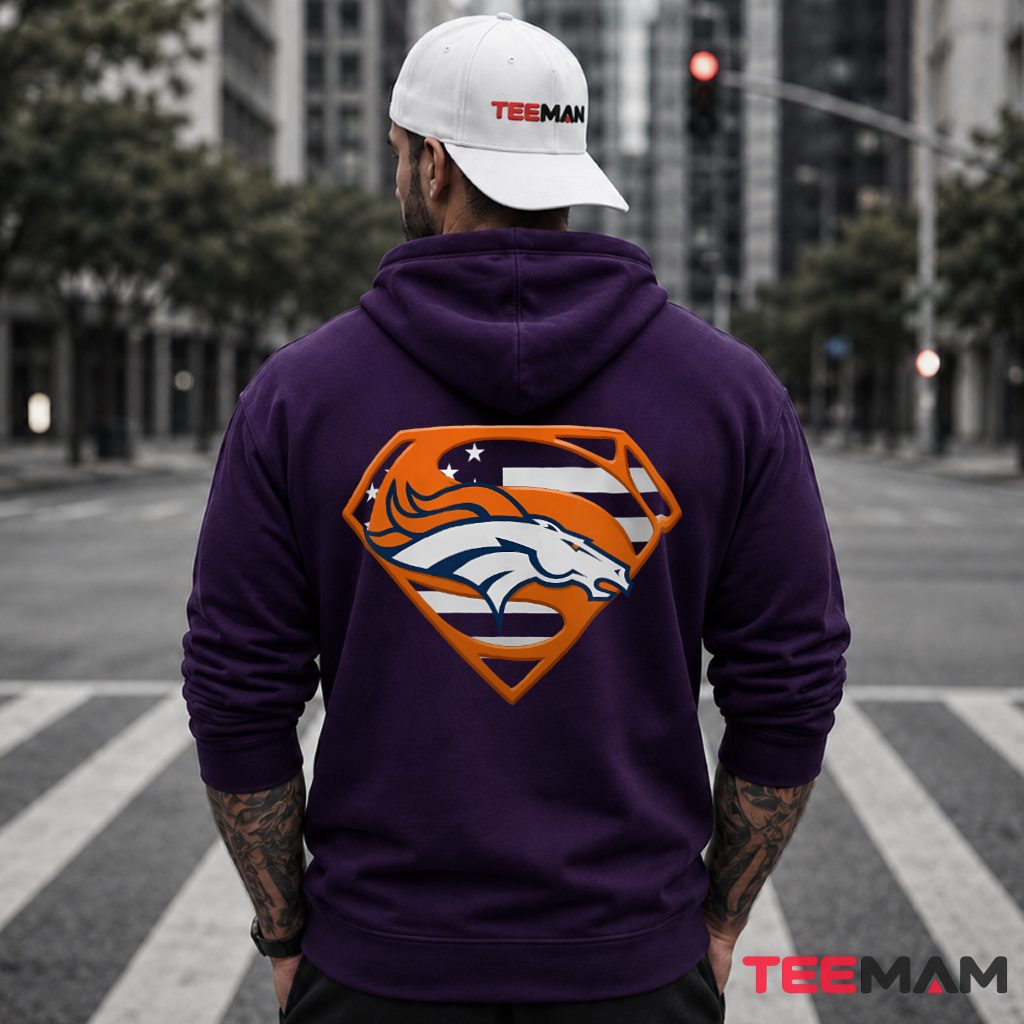 Denver Broncos Superman Flag Shield Hoodie Denver Broncos Superman Flag Shield Hoodie