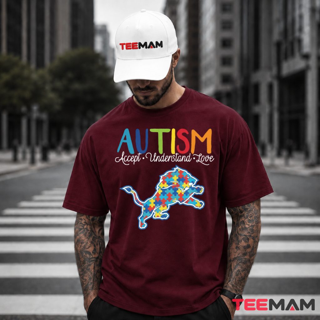 Detroit Lions Autism Accept Understand T-Shirt