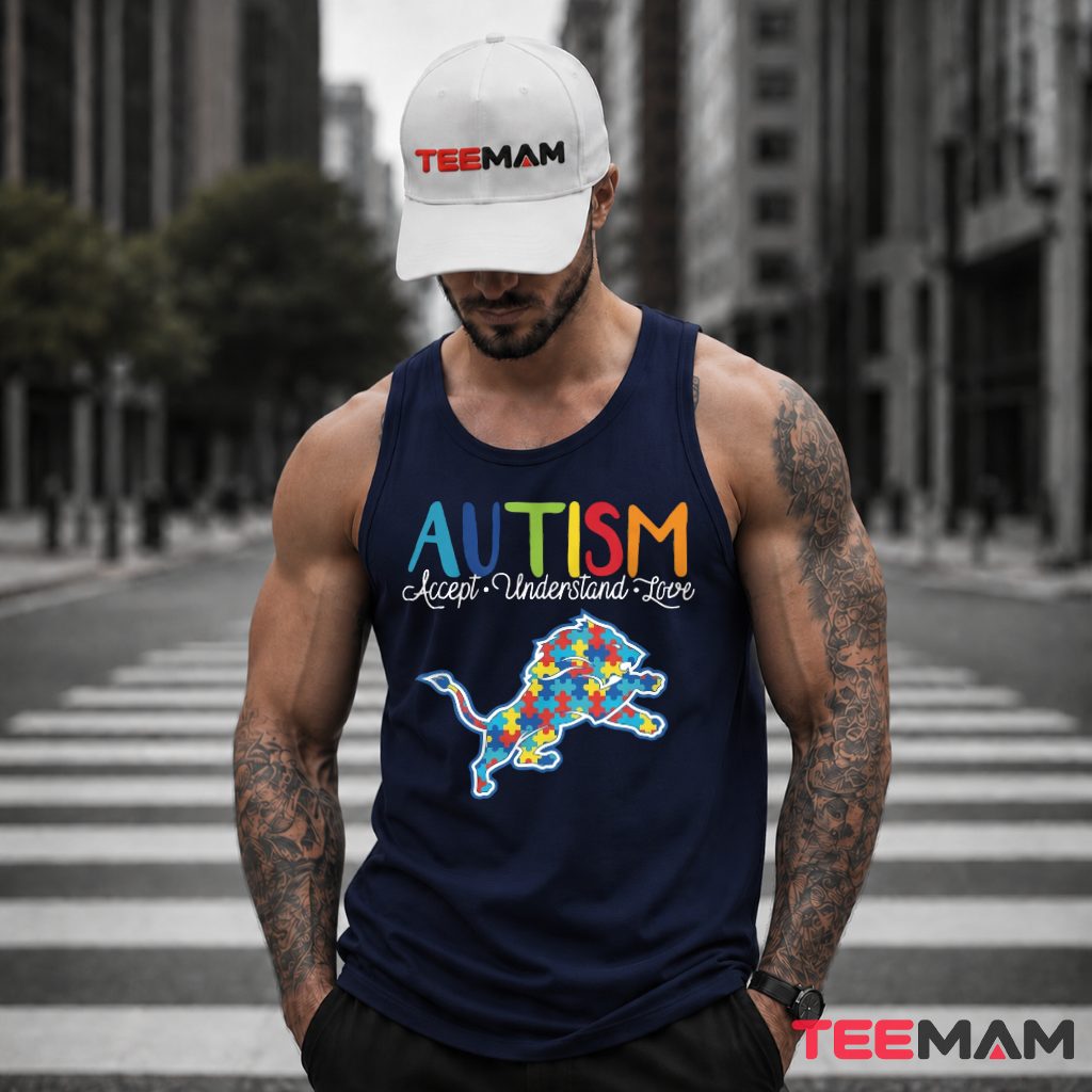 Detroit Lions Autism Accept Understand Tank Top Detroit Lions Autism Accept Understand Tank Top