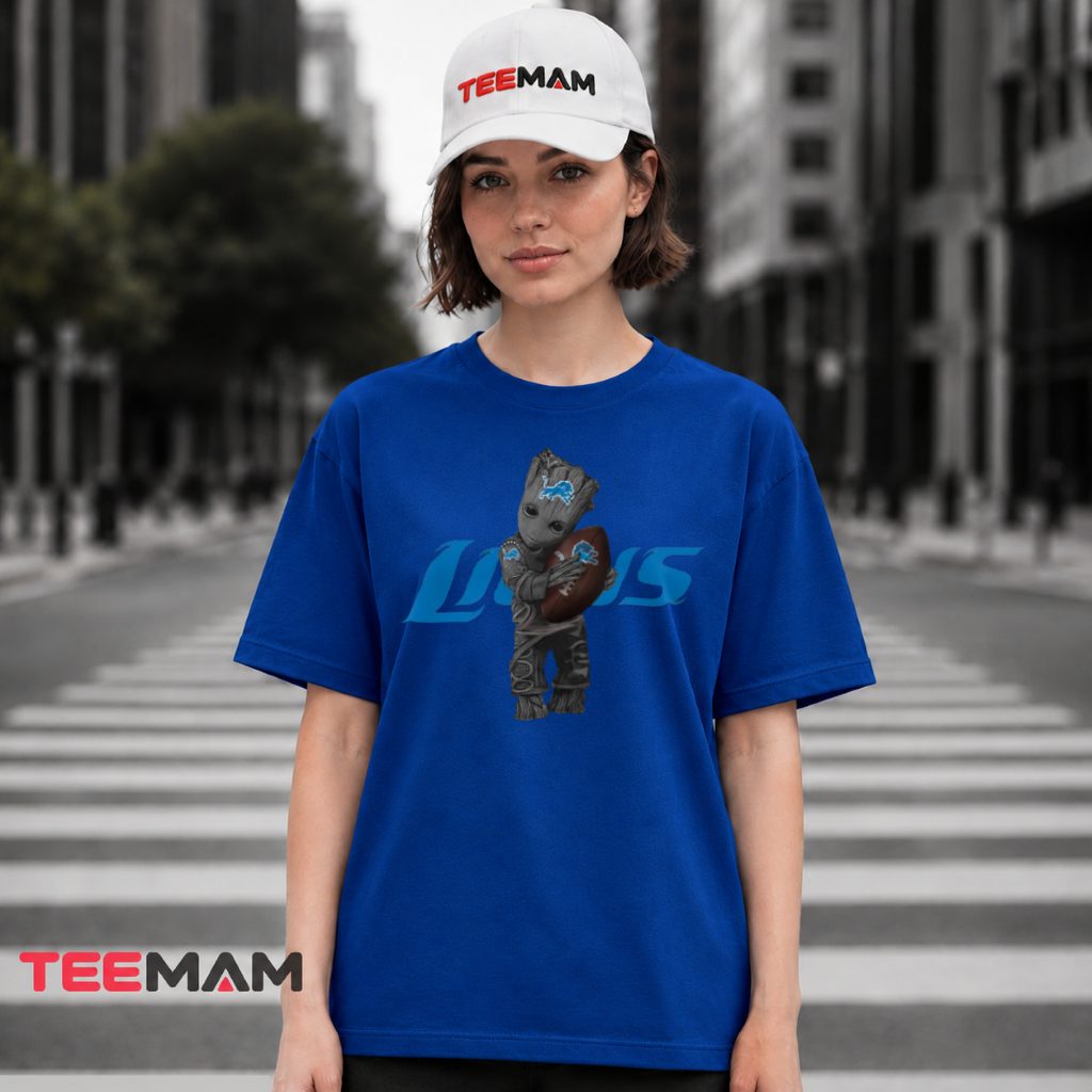 Detroit Lions Baby Groot Football T-Shirt