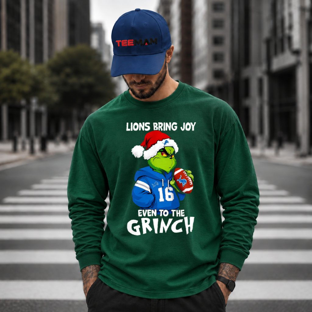 Detroit Lions Bring Joy Grinch Long Sleeve Detroit Lions Bring Joy Grinch Long Sleeve