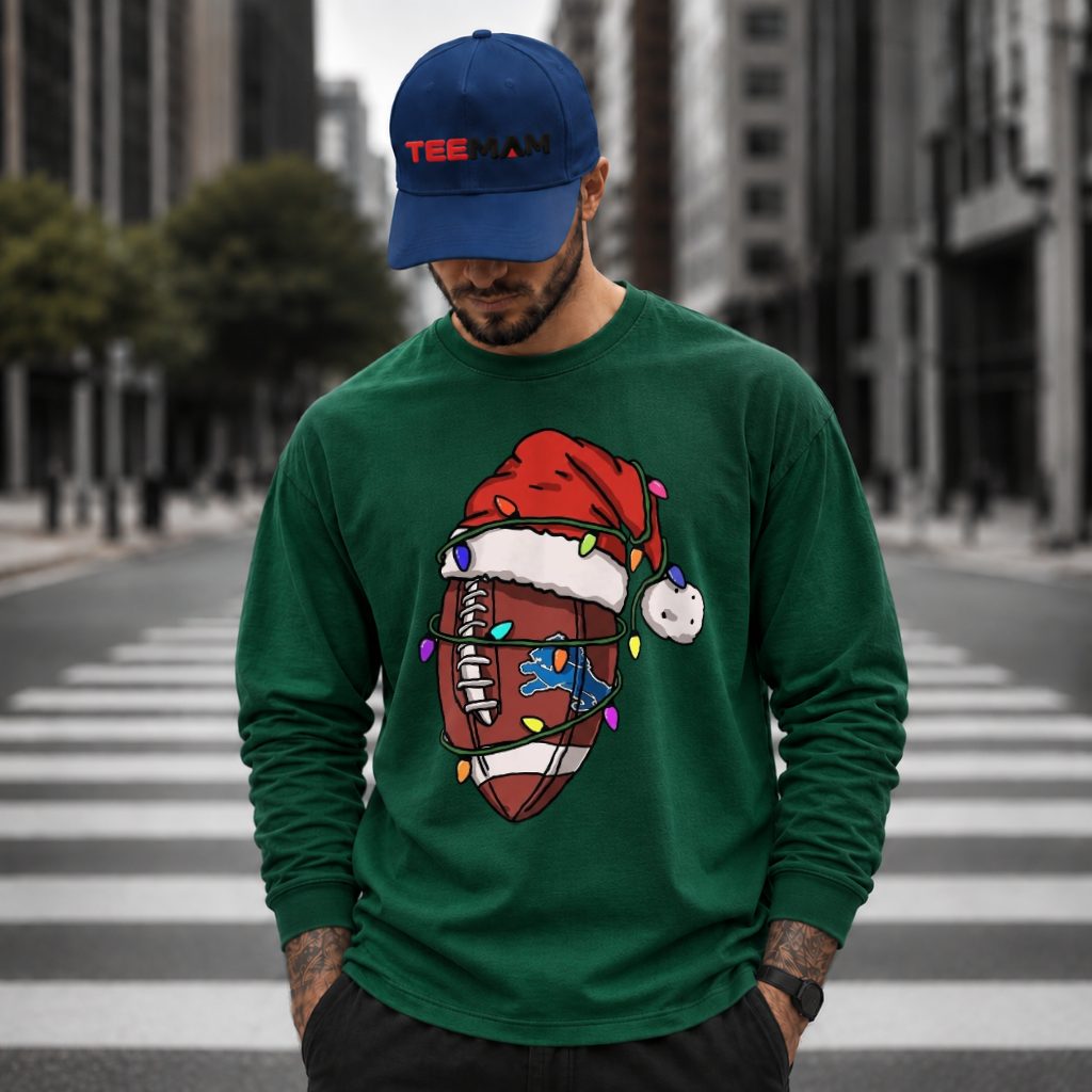 Detroit Lions Football Christmas Lights Long Sleeve Detroit Lions Football Christmas Lights Long Sleeve