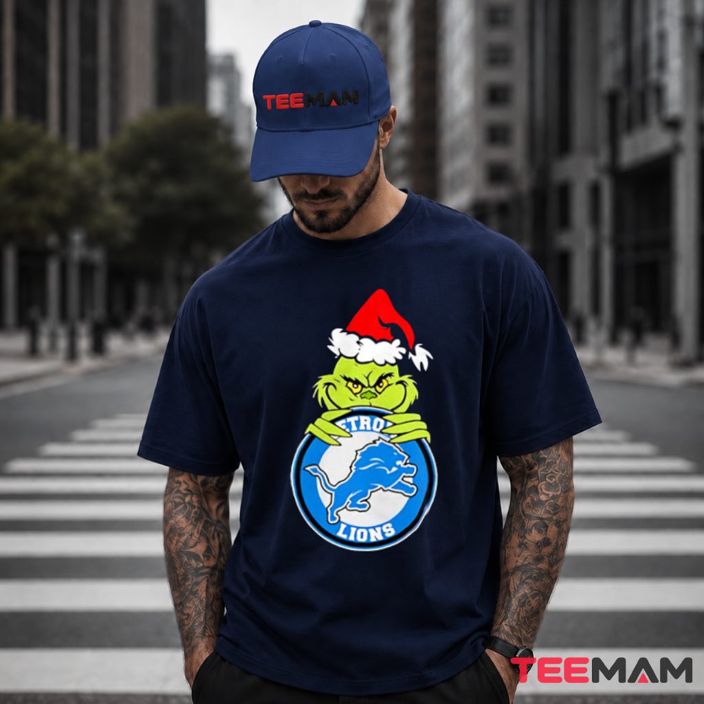 Detroit Lions Grinch Logo Christmas T-Shirt