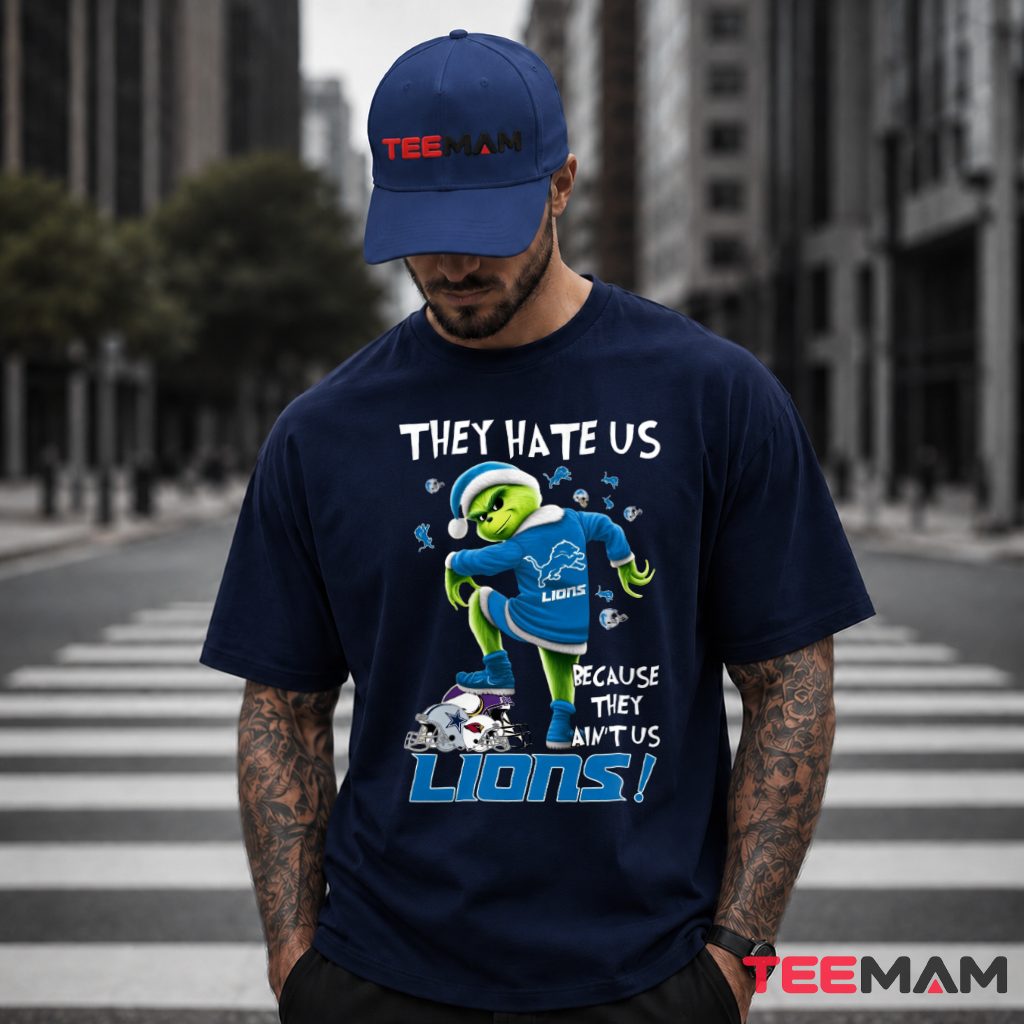 Detroit Lions Grinch They Hate Us T-Shirt