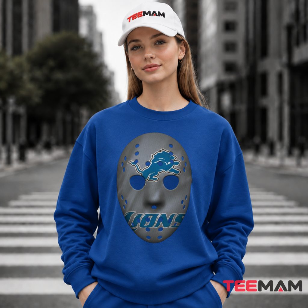 Detroit Lions Jason Hockey Mask Long Sleeve Detroit Lions Jason Hockey Mask Long Sleeve